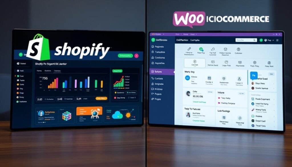 User interface comparison of Shopify and WooCommerce