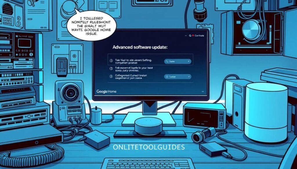advanced troubleshooting updating Google Home software