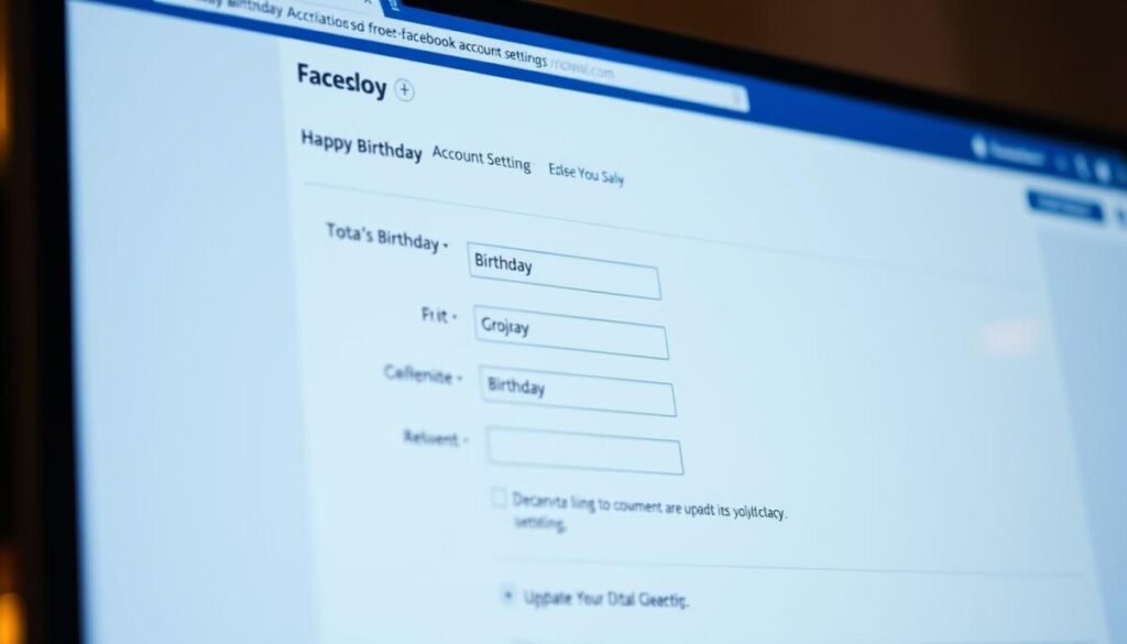 Facebook account settings birthday