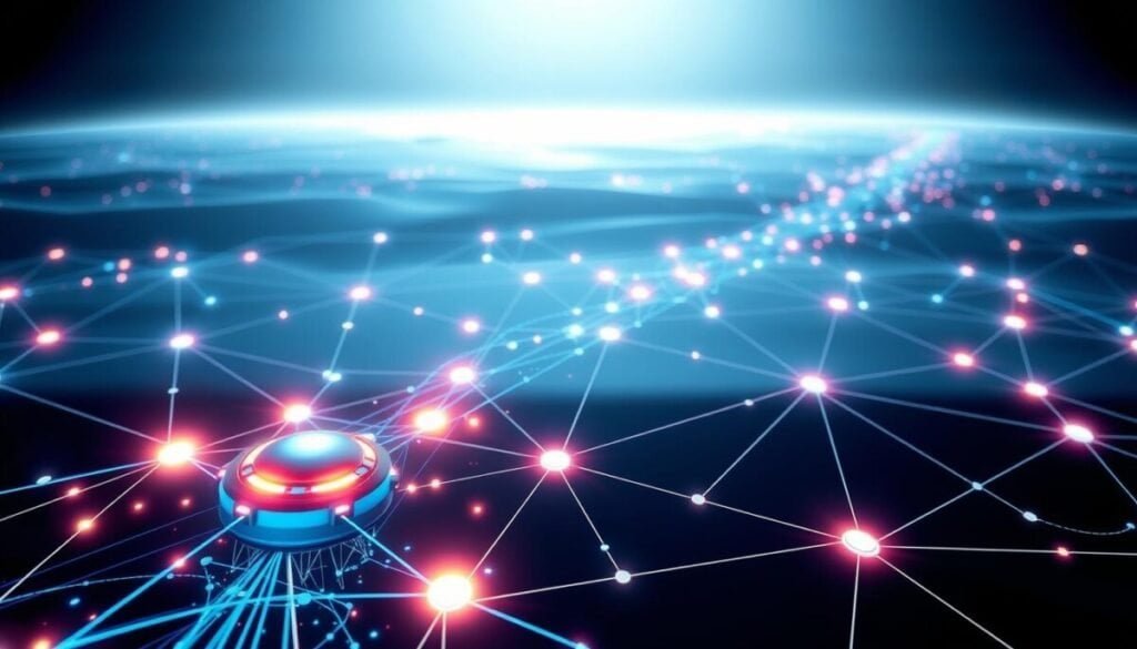 A futuristic, hyper-realistic image of an interconnected network of digital pathways, representing an AI-driven internal linking strategy. The foreground features a central hub with glowing nodes and pulsing lines, symbolizing the core of the strategy. The middle ground showcases a web of intricate links branching out in various directions, each pathway illuminated by a vibrant, holographic glow. The background depicts a sleek, minimalist landscape, with a soft, ethereal light cast over the entire scene, creating a sense of depth and technological sophistication. The overall composition conveys the intelligence, efficiency, and seamless integration of an AI-powered internal linking approach. A futuristic, hyper-realistic image of an interconnected network of digital pathways, representing an AI-driven internal linking strategy. The foreground features a central hub with glowing nodes and pulsing lines, symbolizing the core of the strategy. The middle ground showcases a web of intricate links branching out in various directions, each pathway illuminated by a vibrant, holographic glow. The background depicts a sleek, minimalist landscape, with a soft, ethereal light cast over the entire scene, creating a sense of depth and technological sophistication. The overall composition conveys the intelligence, efficiency, and seamless integration of an AI-powered internal linking approach.