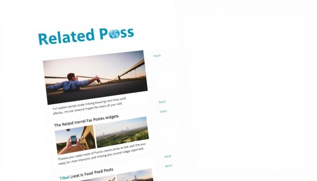 A high-resolution, hyper-realistic photograph of a WordPress plugin interface showcasing a "Related Posts" widget. The interface is sleek and minimalist, with a clean white background and subtle grey accents. The widget is prominently displayed, featuring a series of thumbnail images and post titles that are visually engaging and inviting. The layout is well-organized, with an intuitive and user-friendly design that reflects the plugin's purpose of facilitating strategic internal linking. The lighting is soft and natural, highlighting the details of the interface without casting harsh shadows. The camera angle is slightly elevated, providing a clear and comprehensive view of the plugin's functionality. A high-resolution, hyper-realistic photograph of a WordPress plugin interface showcasing a "Related Posts" widget. The interface is sleek and minimalist, with a clean white background and subtle grey accents. The widget is prominently displayed, featuring a series of thumbnail images and post titles that are visually engaging and inviting. The layout is well-organized, with an intuitive and user-friendly design that reflects the plugin's purpose of facilitating strategic internal linking. The lighting is soft and natural, highlighting the details of the interface without casting harsh shadows. The camera angle is slightly elevated, providing a clear and comprehensive view of the plugin's functionality.
