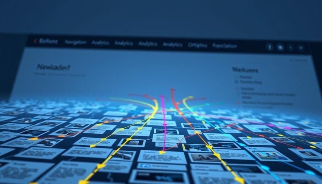 A high-resolution, hyper-realistic photograph of the internal linking features of a website. The foreground showcases a network of interconnected web pages, each with a distinct thumbnail image, title, and description. The middle ground reveals a series of colorful, dynamic arrows tracing the pathways between the pages, illustrating the seamless flow of information. In the background, a sleek, minimalist interface with clearly labeled sections for navigation, analytics, and optimization. The lighting is soft and natural, highlighting the intricate details and the overall sense of order and functionality. The composition is balanced, drawing the viewer's attention to the core elements of the internal linking system. A high-resolution, hyper-realistic photograph of the internal linking features of a website. The foreground showcases a network of interconnected web pages, each with a distinct thumbnail image, title, and description. The middle ground reveals a series of colorful, dynamic arrows tracing the pathways between the pages, illustrating the seamless flow of information. In the background, a sleek, minimalist interface with clearly labeled sections for navigation, analytics, and optimization. The lighting is soft and natural, highlighting the intricate details and the overall sense of order and functionality. The composition is balanced, drawing the viewer's attention to the core elements of the internal linking system.