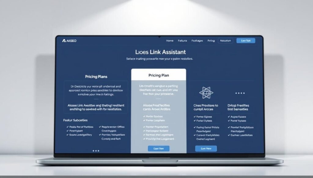 A hyper realistic, high-resolution image of AIOSEO Link Assistant's pricing plans displayed on a sleek, modern website interface. The foreground features three distinct pricing tiers, each with clear, detailed breakdowns of the features and benefits. The middle ground showcases elegant icons and illustrations highlighting the key capabilities of the tool. The background has a subtle, minimalist design with clean lines and a light, airy color palette to create a sense of sophistication and professionalism. Soft lighting from above casts gentle shadows, enhancing the depth and dimensionality of the scene. The overall composition is balanced and visually appealing, capturing the essence of AIOSEO's Link Assistant and its flexible, affordable pricing options. A hyper realistic, high-resolution image of AIOSEO Link Assistant's pricing plans displayed on a sleek, modern website interface. The foreground features three distinct pricing tiers, each with clear, detailed breakdowns of the features and benefits. The middle ground showcases elegant icons and illustrations highlighting the key capabilities of the tool. The background has a subtle, minimalist design with clean lines and a light, airy color palette to create a sense of sophistication and professionalism. Soft lighting from above casts gentle shadows, enhancing the depth and dimensionality of the scene. The overall composition is balanced and visually appealing, capturing the essence of AIOSEO's Link Assistant and its flexible, affordable pricing options.