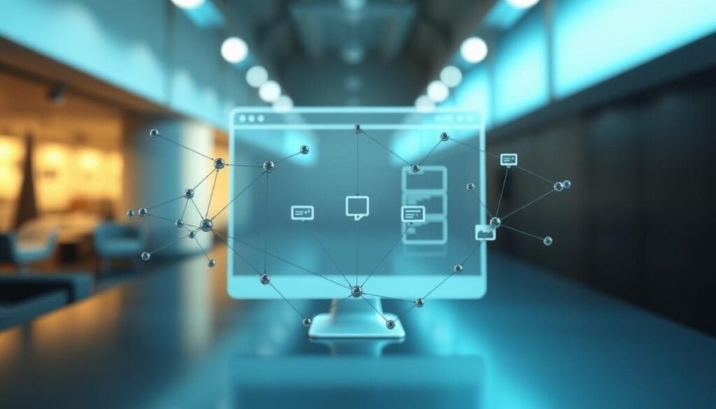 A hyper-realistic, three-dimensional diagram depicting the internal linking structure of a website. The foreground showcases a series of interconnected nodes and edges, representing the various pages and their relationships within the site's information architecture. The middle ground features a clean, minimalist interface with subtle visual cues, such as hover effects and navigation menus, to guide the viewer's understanding of the linking system. The background provides a softly blurred, high-contrast environment, emphasizing the technical and structural nature of the subject matter. The overall composition is visually striking, with a balance of technical precision and aesthetic appeal, conveying the importance of strategic internal linking for effective ecommerce site optimization. A hyper-realistic, three-dimensional diagram depicting the internal linking structure of a website. The foreground showcases a series of interconnected nodes and edges, representing the various pages and their relationships within the site's information architecture. The middle ground features a clean, minimalist interface with subtle visual cues, such as hover effects and navigation menus, to guide the viewer's understanding of the linking system. The background provides a softly blurred, high-contrast environment, emphasizing the technical and structural nature of the subject matter. The overall composition is visually striking, with a balance of technical precision and aesthetic appeal, conveying the importance of strategic internal linking for effective ecommerce site optimization.