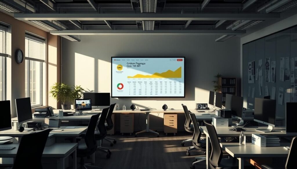 A sleek, modern office space with neatly organized desks and workstations. In the center, a large monitor displays a website's analytics dashboard, highlighting a concerning number of orphan pages dragging down the overall search engine optimization (SEO) performance. The lighting is crisp and directional, casting sharp shadows that emphasize the severity of the issue. Surrounding the monitor, various office accessories and devices suggest a busy, productive environment, yet the orphan pages loom as a clear problem demanding attention. The overall mood is one of concern and the need for optimization, captured in a hyper realistic photographic style. A sleek, modern office space with neatly organized desks and workstations. In the center, a large monitor displays a website's analytics dashboard, highlighting a concerning number of orphan pages dragging down the overall search engine optimization (SEO) performance. The lighting is crisp and directional, casting sharp shadows that emphasize the severity of the issue. Surrounding the monitor, various office accessories and devices suggest a busy, productive environment, yet the orphan pages loom as a clear problem demanding attention. The overall mood is one of concern and the need for optimization, captured in a hyper realistic photographic style.