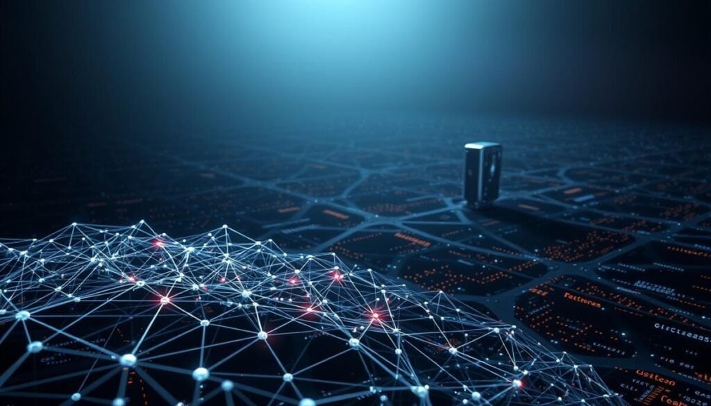 A stark, hyper-realistic scene of AI and search algorithms. In the foreground, an intricate network of lines and nodes representing a search algorithm, pulsing with digital energy. In the middle ground, a sleek, metallic AI system, its components subtly glowing with an otherworldly light. The background is a vast, expansive landscape of data, with lines of code and streams of information cascading across the frame. The lighting is dramatic, casting sharp shadows and highlighting the technological elements. The overall atmosphere is one of power, complexity, and the relentless march of progress. A stark, hyper-realistic scene of AI and search algorithms. In the foreground, an intricate network of lines and nodes representing a search algorithm, pulsing with digital energy. In the middle ground, a sleek, metallic AI system, its components subtly glowing with an otherworldly light. The background is a vast, expansive landscape of data, with lines of code and streams of information cascading across the frame. The lighting is dramatic, casting sharp shadows and highlighting the technological elements. The overall atmosphere is one of power, complexity, and the relentless march of progress.