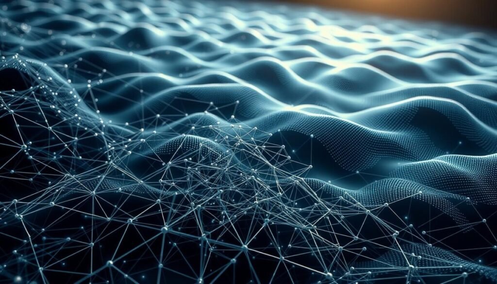 Detailed schematic of deep learning and neural networks, depicted with precision and realism. A complex web of interconnected nodes and layers, illuminated by soft, diffused lighting that highlights the intricate patterns and structures. The foreground features a central neural network model, its nodes and connections rendered in high detail, casting subtle shadows across the midground. In the background, a landscape of algorithmic data flows, visualized as dynamic, undulating waves of information. The overall scene conveys a sense of technological elegance and the profound complexity underlying modern machine learning. Detailed schematic of deep learning and neural networks, depicted with precision and realism. A complex web of interconnected nodes and layers, illuminated by soft, diffused lighting that highlights the intricate patterns and structures. The foreground features a central neural network model, its nodes and connections rendered in high detail, casting subtle shadows across the midground. In the background, a landscape of algorithmic data flows, visualized as dynamic, undulating waves of information. The overall scene conveys a sense of technological elegance and the profound complexity underlying modern machine learning.