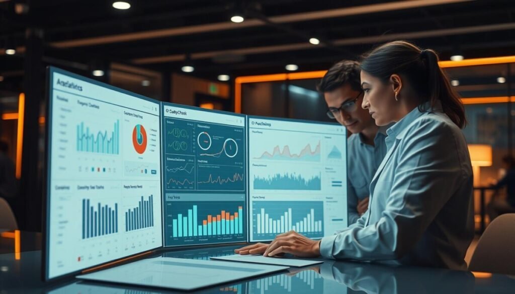 A hyper-realistic, high-resolution image of a meticulously crafted data analysis dashboard, showcasing a detailed quality check process. The foreground features a clean, minimalist interface with various charts, graphs, and key performance indicators. The middle ground displays a team of data analysts closely inspecting the results, their expressions a blend of focus and contemplation. The background is a dimly lit, sophisticated office setting, with warm lighting accentuating the technological ambiance. The overall scene conveys a sense of professionalism, attention to detail, and a commitment to ensuring the highest quality of the analyzed data.