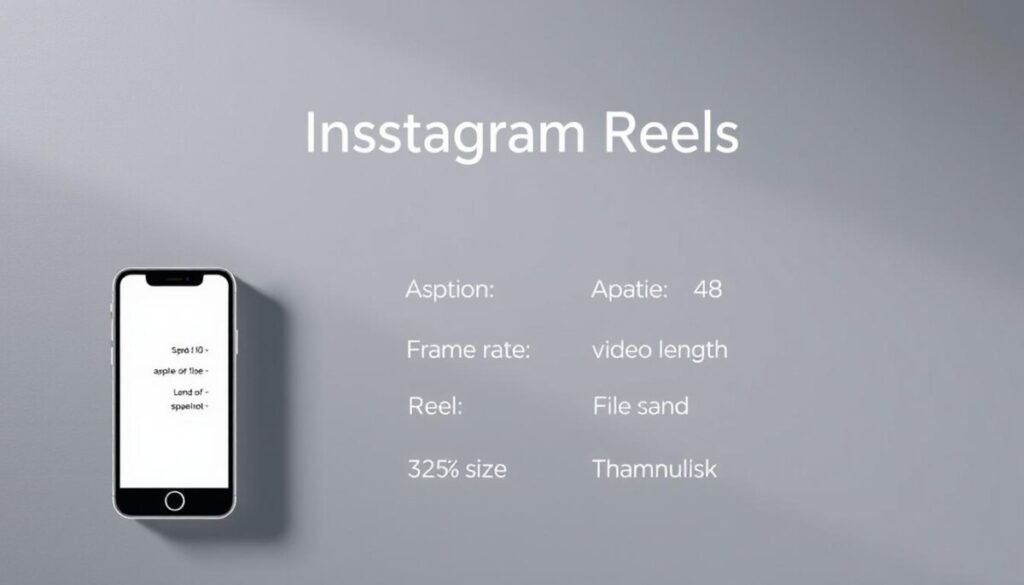 A sleek, minimalist diagram showcasing the technical specifications for Instagram Reels. The foreground depicts a stylized smartphone displaying the key details - aspect ratio, frame rate, video length, and file size. The middle ground features a grid of thumbnail images, hinting at the visual impact of Reels content. The background is a subtly textured gradient, evoking a modern, digital aesthetic. Soft, directional lighting casts subtle shadows, adding depth and dimension. The overall mood is one of technological precision and visual clarity, perfectly suited to illustrate the "Troubleshooting: Why Won't My Instagram Reels Upload" section.