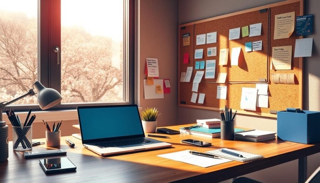 A vibrant, hyper-realistic photograph of a well-organized workspace, with a laptop, a smartphone, and various office supplies arranged neatly on a wooden desk. The space is illuminated by a warm, diffused light from a large window, casting gentle shadows across the scene. In the background, a cork board displays a meticulously planned content strategy, with sticky notes, diagrams, and color-coded schedules. The overall atmosphere conveys a sense of focus, productivity, and strategic optimization, perfectly capturing the essence of "video content strategy optimization." A vibrant, hyper-realistic photograph of a well-organized workspace, with a laptop, a smartphone, and various office supplies arranged neatly on a wooden desk. The space is illuminated by a warm, diffused light from a large window, casting gentle shadows across the scene. In the background, a cork board displays a meticulously planned content strategy, with sticky notes, diagrams, and color-coded schedules. The overall atmosphere conveys a sense of focus, productivity, and strategic optimization, perfectly capturing the essence of "video content strategy optimization."