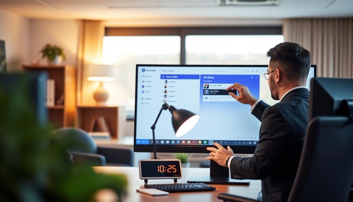 how to schedule offline status on teams