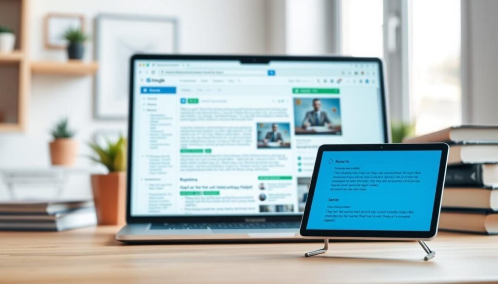 A sleek, modern browser extension research clipper prominently placed in the foreground, showcasing its user-friendly interface filled with highlighted text and bookmarked articles. In the middle ground, a blurred laptop screen displays an organized digital workspace, with an aesthetically pleasing color palette of blues and greens evoking a sense of productivity. The background features a well-lit, minimalistic home office environment with a desk, potted plants, and a stack of research books, enhancing the atmosphere of focus and inspiration. Soft, natural light streams in from a nearby window, highlighting the clipper’s design and creating a bright, inviting mood. The image captures the essence of simplifying research and content saving, embodying a professional yet approachable feel. A sleek, modern browser extension research clipper prominently placed in the foreground, showcasing its user-friendly interface filled with highlighted text and bookmarked articles. In the middle ground, a blurred laptop screen displays an organized digital workspace, with an aesthetically pleasing color palette of blues and greens evoking a sense of productivity. The background features a well-lit, minimalistic home office environment with a desk, potted plants, and a stack of research books, enhancing the atmosphere of focus and inspiration. Soft, natural light streams in from a nearby window, highlighting the clipper’s design and creating a bright, inviting mood. The image captures the essence of simplifying research and content saving, embodying a professional yet approachable feel.