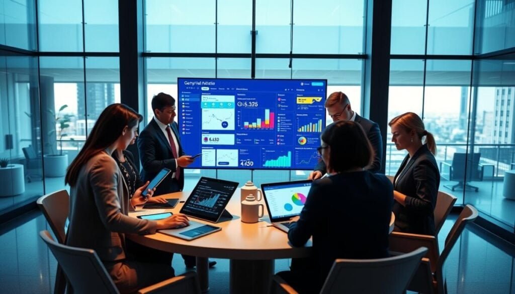 A sleek, modern office environment serving as the backdrop, with large windows allowing natural light to flood the scene. In the foreground, a diverse group of professionals in business attire collaborates around a circular table with digital devices. They are analyzing colorful graphs and charts displayed on tablets and laptops, showcasing advanced feed management tools. In the middle ground, a large screen displays a vibrant dashboard filled with data metrics and social media feeds, emphasizing efficiency and organization. The atmosphere is dynamic and focused, conveying teamwork and innovation. Soft, ambient lighting enhances the professional mood, while a broad-angle perspective captures the collaborative effort of the team in utilizing third-party tools for effective feed management. A sleek, modern office environment serving as the backdrop, with large windows allowing natural light to flood the scene. In the foreground, a diverse group of professionals in business attire collaborates around a circular table with digital devices. They are analyzing colorful graphs and charts displayed on tablets and laptops, showcasing advanced feed management tools. In the middle ground, a large screen displays a vibrant dashboard filled with data metrics and social media feeds, emphasizing efficiency and organization. The atmosphere is dynamic and focused, conveying teamwork and innovation. Soft, ambient lighting enhances the professional mood, while a broad-angle perspective captures the collaborative effort of the team in utilizing third-party tools for effective feed management.