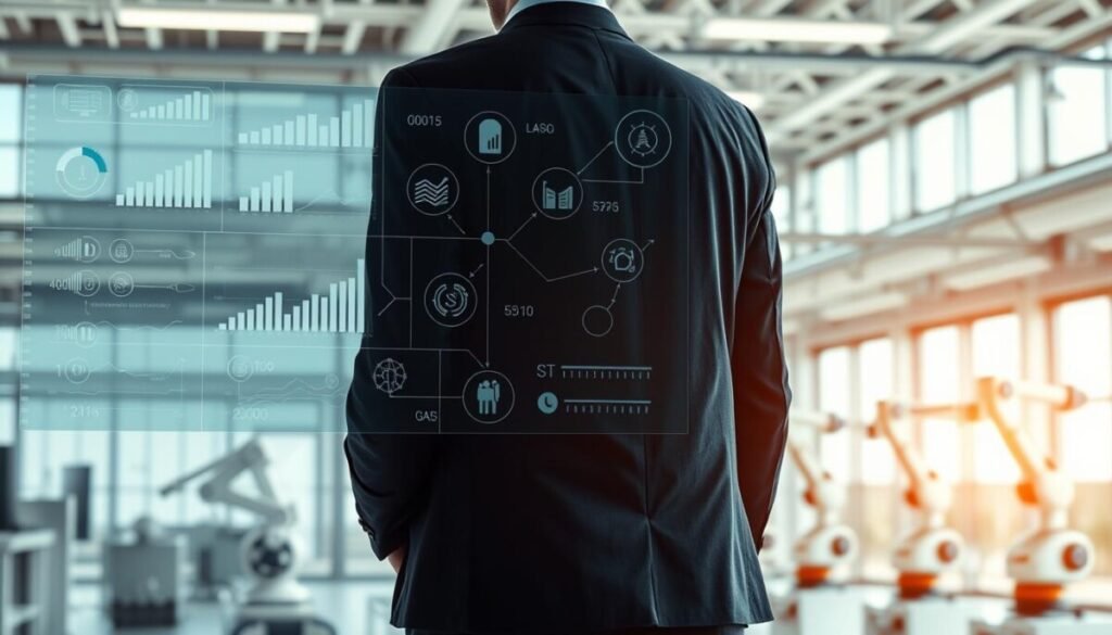 A visually striking representation of "automation reliability" featuring a sleek and modern office environment. In the foreground, a professional individual, dressed in business attire, is observing a transparent digital dashboard filled with data metrics, graphs, and interconnected icons symbolizing automation processes. The middle ground showcases a series of automated robotic arms working seamlessly, symbolizing precision and efficiency. The background presents large windows with natural light pouring in, creating an airy atmosphere that conveys a sense of forward-thinking capability. Use soft, diffused lighting for a calming effect, with a focus on warm tones that evoke trust and dependability. The composition should be well-balanced, with a slight depth of field to emphasize the individual and their interaction with the technology, enhancing the themes of reliability and performance standards. A visually striking representation of "automation reliability" featuring a sleek and modern office environment. In the foreground, a professional individual, dressed in business attire, is observing a transparent digital dashboard filled with data metrics, graphs, and interconnected icons symbolizing automation processes. The middle ground showcases a series of automated robotic arms working seamlessly, symbolizing precision and efficiency. The background presents large windows with natural light pouring in, creating an airy atmosphere that conveys a sense of forward-thinking capability. Use soft, diffused lighting for a calming effect, with a focus on warm tones that evoke trust and dependability. The composition should be well-balanced, with a slight depth of field to emphasize the individual and their interaction with the technology, enhancing the themes of reliability and performance standards.
